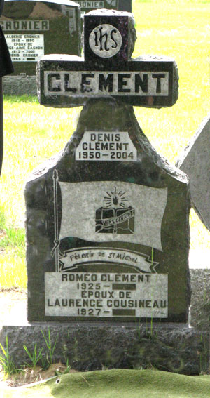 Pierre tombale de Roméo Clément