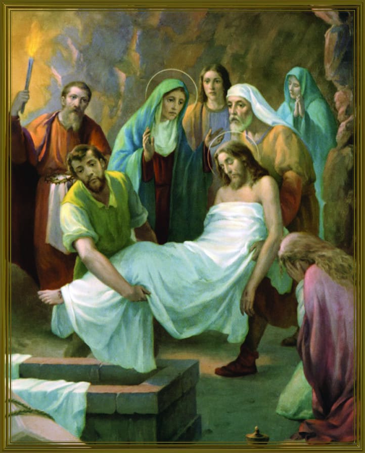 Jésus est déposé dans le sépulcre
