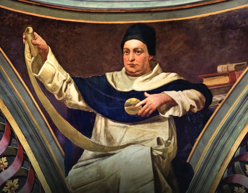 Fresque de saint Thomas d’Aquin, basilique de Saint-Prospère à Reggio Emilia