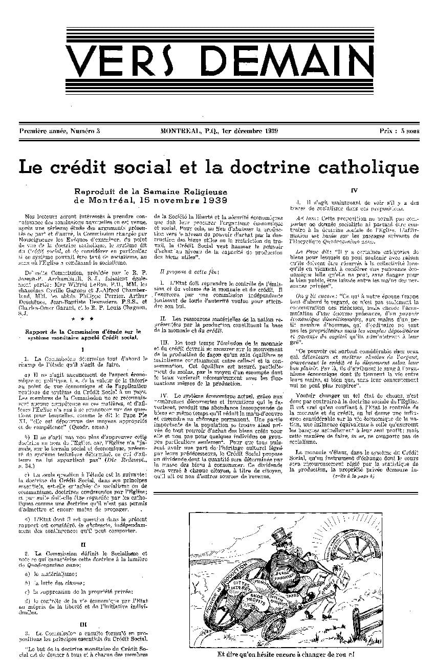 Vers Demain 1 décembre 1939