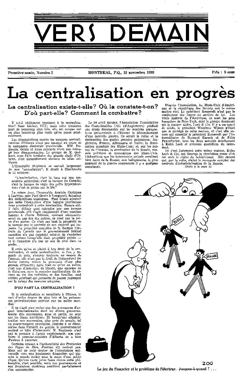 Vers Demain 15 novembre 1939
