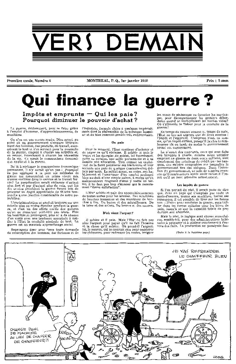 Magasine Vers Demain 1 janvier 1940